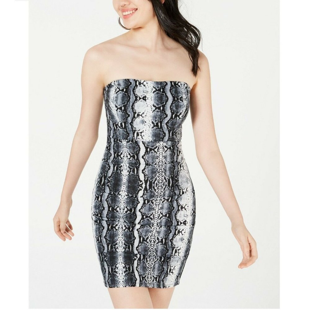 Jump M Gray Black Strapless Snake Dress NWT 1D20